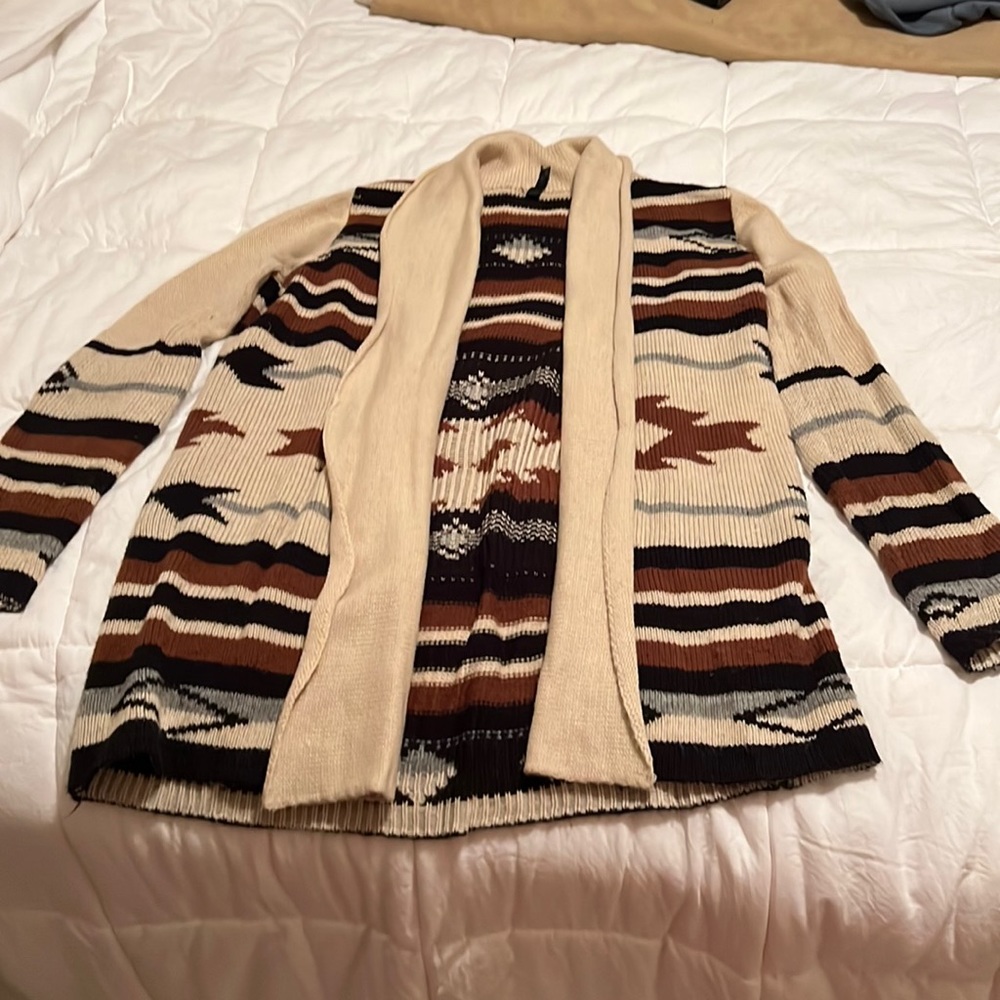 Aztec Southwest-Style Knit Cardigan - Large